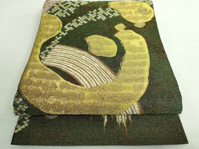 平和屋着物■極上　創業280年　誉田屋源兵衛　太鼓柄袋帯　吉祥文　純金　金銀糸　逸品　DZAB0512kh5