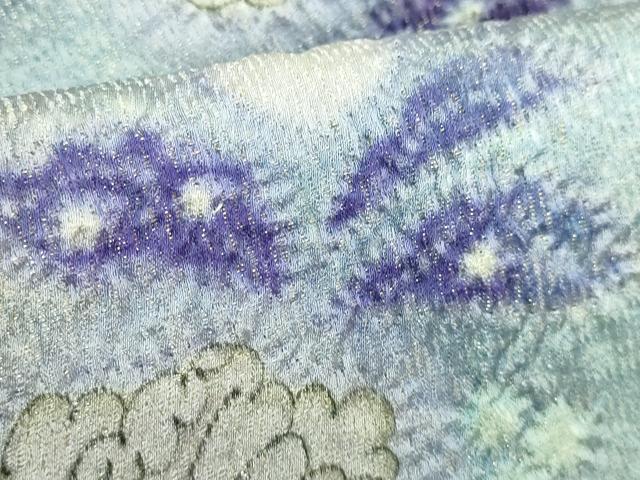 平和屋本店□極上 久保田一竹 幻の辻が花 太鼓柄袋帯 金通し