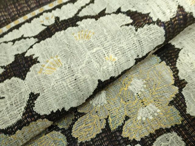 平和屋着物■極上　夏物　太鼓柄袋帯　花蝶文　金銀彩　逸品　DZAB0525kh5_2
