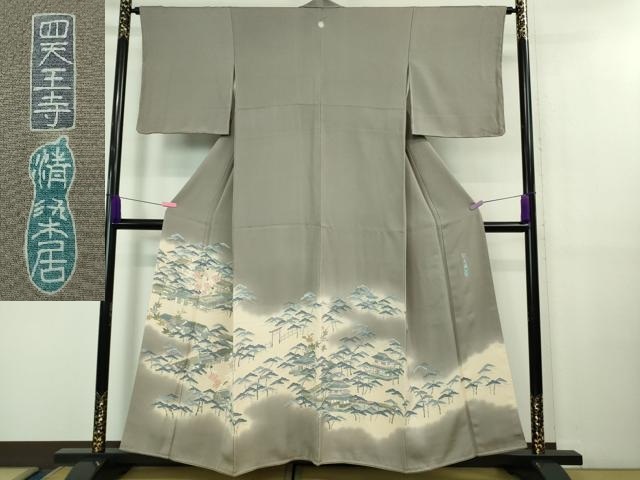 平和屋着物■極上　名門・上野家　上野街子　清染居　色留袖　四天王寺　暈し染め　源治鼠色地　逸品　DZAB0551kh5 平和屋着物□極上 名門・上野家 上野街子 清染居 色留袖