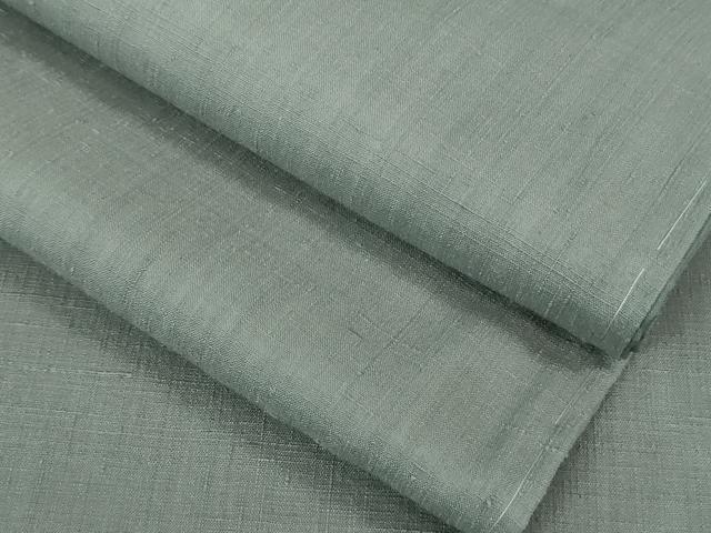 平和屋着物■極上　本場結城紬　重要無形文化財　色無地　灰青色　逸品　未使用　DZAB0552kh5