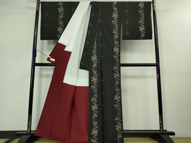 平和屋着物■極上 本場大島紬 真綿大島 愛加那絣 9マルキ 古代染色純泥染 牧絹織物謹製 やまと金ラベル 証紙付き 逸品 未使用　DZAB0554kh5