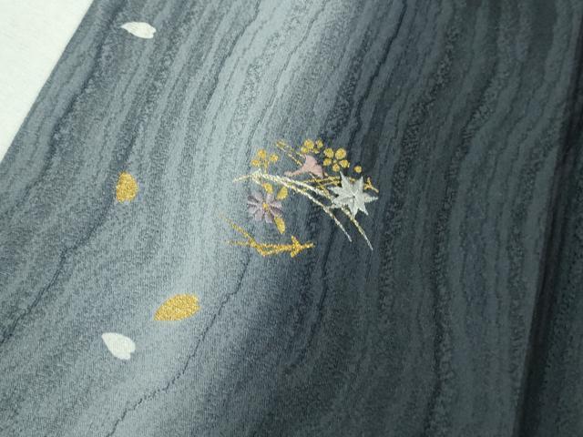 平和屋着物■極上　訪問着　加藤哲也　刺繍　吹寄せ花文　舞花弁　暈し染め　金銀彩　逸品　DZAB0569kh5 平和屋着物□極上 訪問着 加藤哲也 刺繍 吹寄せ花文 舞花弁 暈