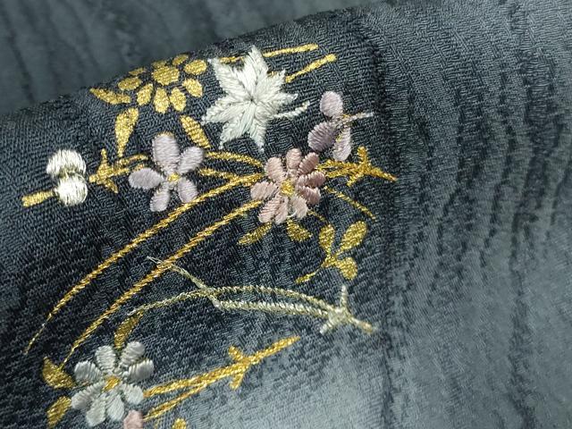 平和屋着物□極上 訪問着 加藤哲也 刺繍 吹寄せ花文 舞花弁 暈