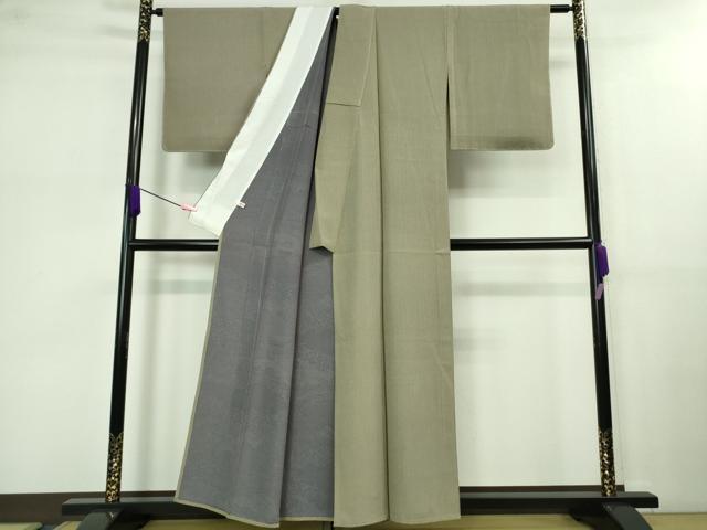 平和屋着物▽極上　江戸小紋　単衣　両面染　樺色×空五倍子色　ほていや扱い　逸品　未使用　DZAB0574kh5_2