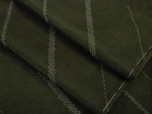 平和屋着物■極上　結城紬　100亀甲　斜線文　赤墨色地　逸品　未使用　DZAB0598kh5