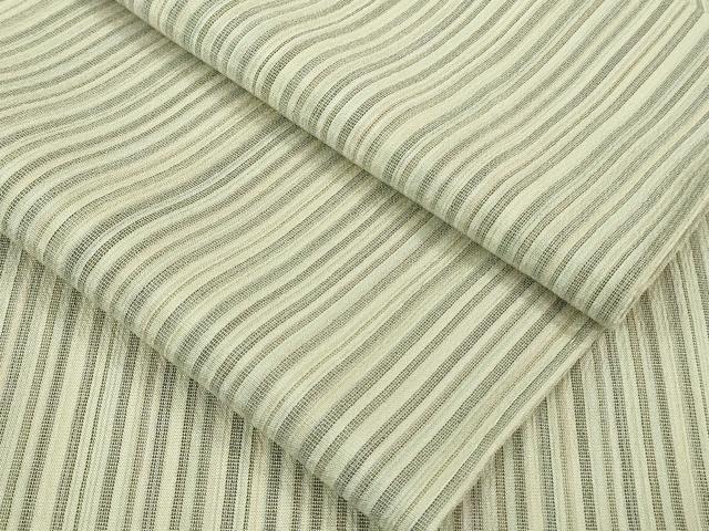 平和屋着物■極上　本塩沢　やまだ織　単衣　縞　逸品　未使用　DZAB0601kh5