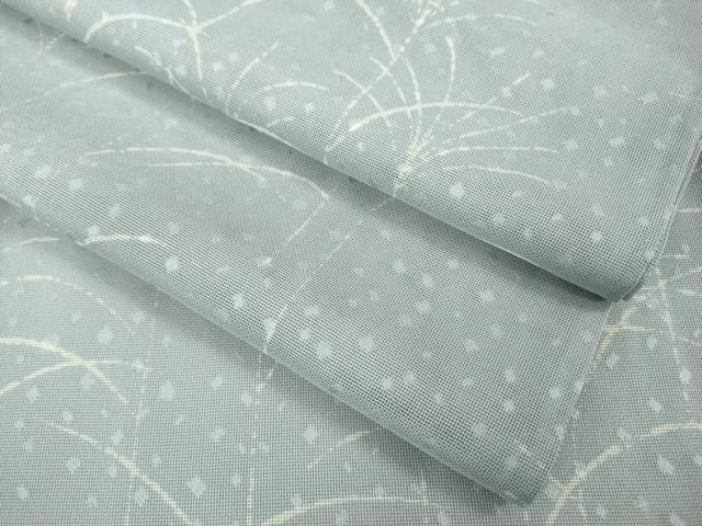 平和屋着物■極上　夏物　訪問着　紗　芒　スモークブルー色地　逸品　DZAB0612kh5