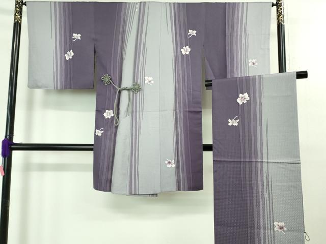 平和屋着物■極上　道中着　ショール付き　ロング丈　舞花文　京都きもの友禅扱い　逸品　DZAB0641kh5