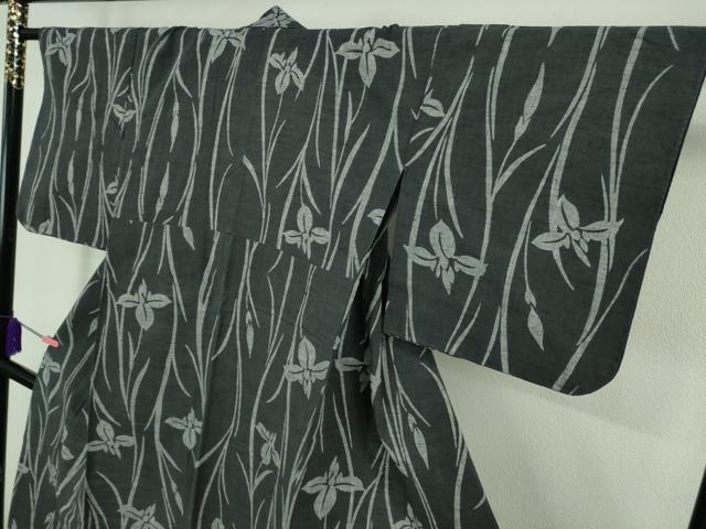 平和屋着物□極上 夏物 竺仙 浴衣 綿 杜若 褐色地 伊勢丹扱い 逸品