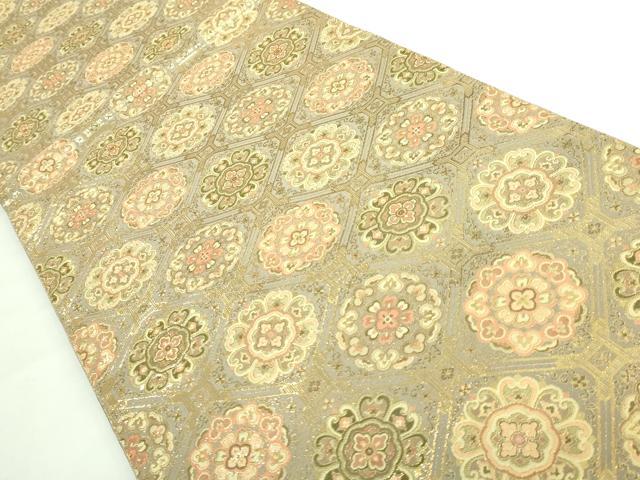 平和屋本店□極上 本場筑前博多織 六通柄袋帯 正倉院格