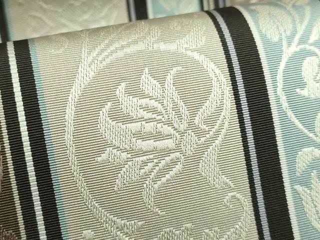 平和屋本店□極上 本場筑前博多織 両面 全通柄袋帯 草花間道