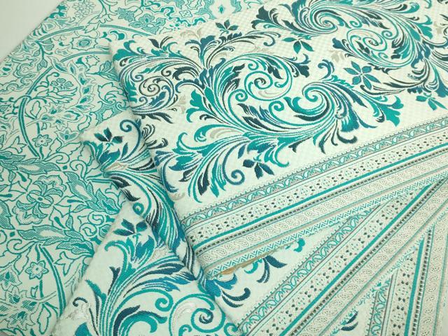 平和屋着物■極上　藤井勝比琥　BANKAN わものや　両面　全通柄袋帯　アカンサス　銀糸　逸品　DZAB0663kh5