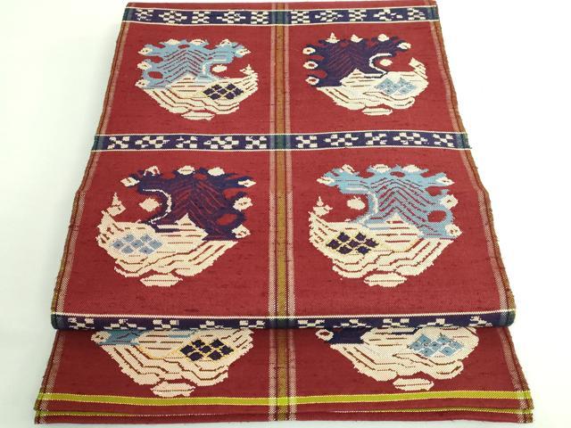 平和屋着物■最高級　龍村平蔵製　太鼓柄　本袋帯　甲比丹孔雀　金糸　逸品　DZAB0704kh5