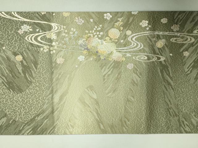 平和屋着物■極上　金彩友禅　卓越技能者・名工・和田光正　太鼓柄袋帯　地紙花文　金銀彩　逸品　DZAB0707kh5 平和屋着物□極上 金彩友禅 卓越技能者・名工・和田光正 太鼓柄袋帯