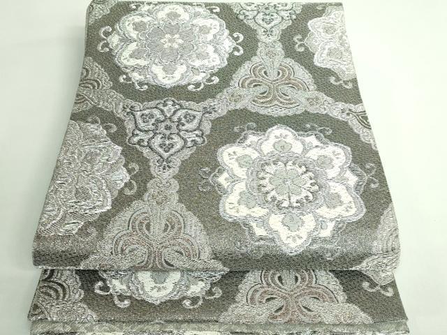 平和屋着物■極上　創業280年　誉田屋源兵衛　六通柄袋帯　唐織　正倉院花文　純白金　金銀糸　逸品　DZAB0713kh5