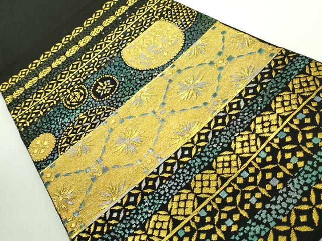 平和屋本店□極上 龍村美術織物 たつむら 太鼓柄 本袋帯 螺鈿段文錦