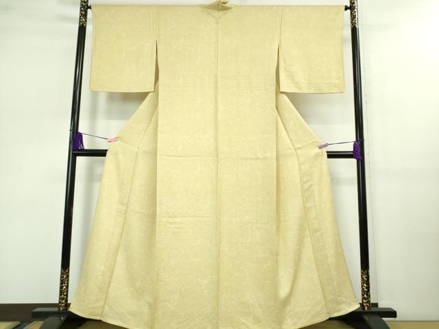 平和屋着物▽極上　小紋　単衣　氷割文　蒸栗色地　逸品　DZAB0767kh5_1