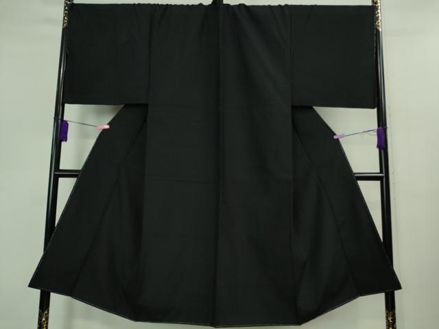 平和屋本店■極上　男性　紬　キングサイズ　色無地　黒色　逸品　未使用　DZAB0809kh5