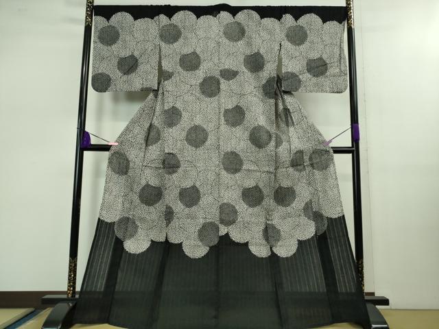 平和屋着物■極上　夏物　こむさでもーど・COMME CA DU MODE　浴衣　貉菊　黒地　綿　逸品　DZAB0828kh5