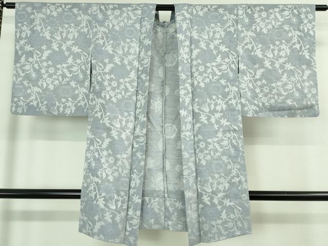 平和屋着物■極上　長羽織　スリーシーズン　春夏秋　塵除け　紗　花唐草文　淡藤色地　逸品　DZAB0836kh5
