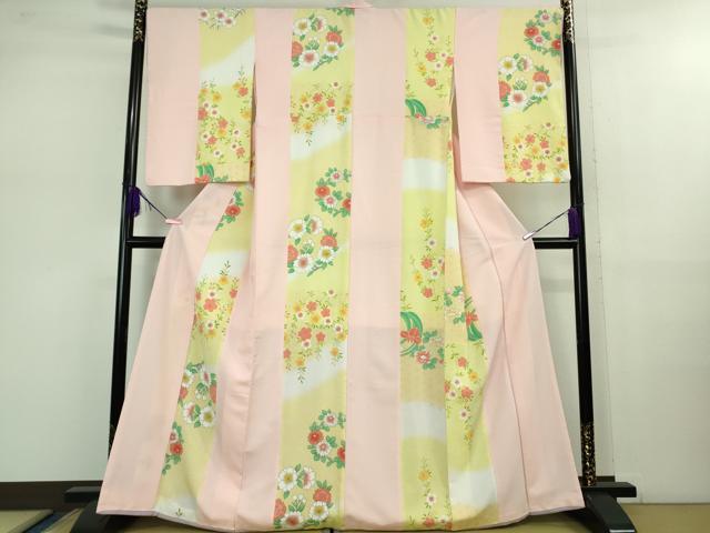 平和屋本店■極上　洗える最高級着物　＜英＞はなぶさ謹製　小紋　花間道　逸品　DZAB0858kh5