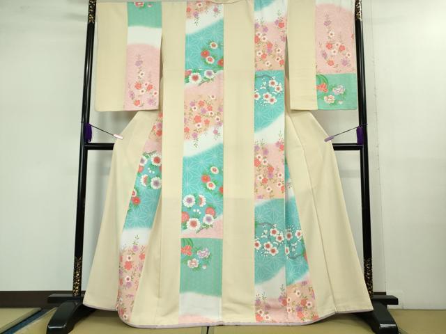 平和屋本店■極上　洗える最高級着物　＜英＞はなぶさ謹製　小紋　花間道　逸品　DZAB0859kh5