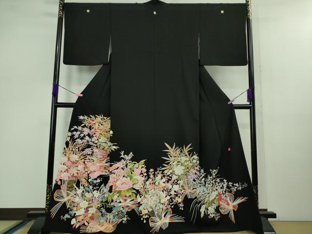 平和屋本店■極上　本加賀友禅作家　矢田博　黒留袖　花束文　逸品　DZAB0894kh5