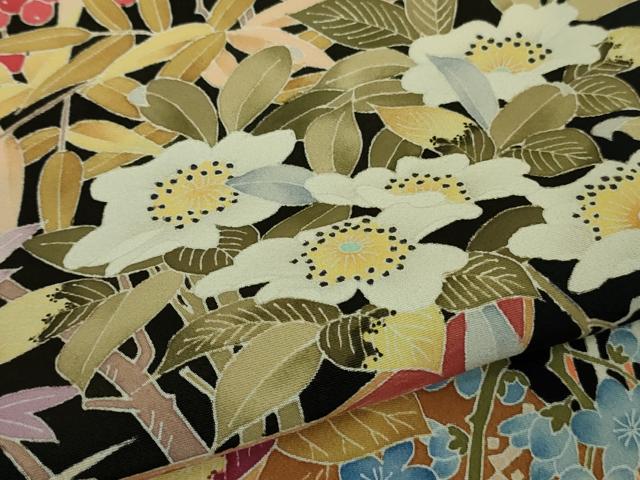 平和屋本店□極上 本加賀友禅作家 矢田博 黒留袖 花束文 逸品