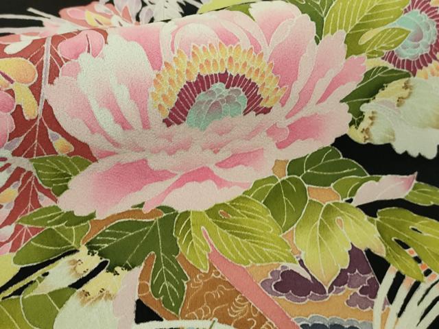 平和屋本店□極上 本加賀友禅作家 矢田博 黒留袖 花束文 逸品