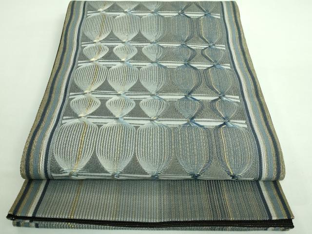 平和屋着物■極上　ひなや工房　くむ・あむ・おる　伊豆蔵明彦　組織　太鼓柄袋帯　金糸　反端付き　逸品　DZAB0902kh5