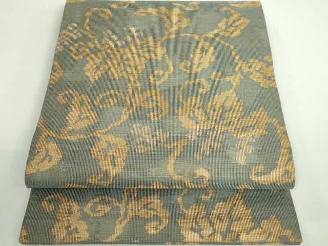 平和屋着物■極上　俵屋　人間国宝　喜多川平朗  有職織物　九寸開き名古屋帯　蔦の葉文　金糸　逸品　DZAB0912kh5