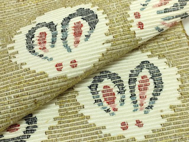 平和屋着物□極上 八寸名古屋帯 紬地 兎 鈴乃屋扱い 逸品 DZAB0913kh5