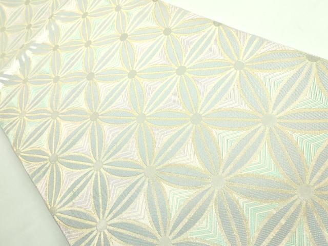 平和屋本店□極上 本場筑前博多織 佐賀錦 六通柄袋帯 麻の葉文様