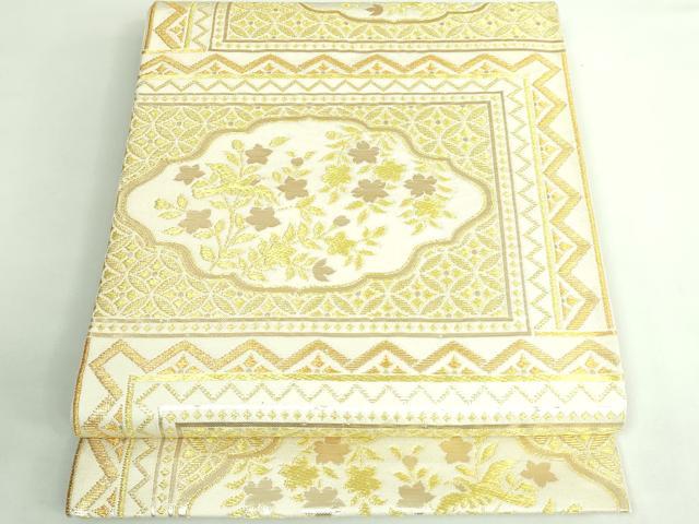 平和屋本店■極上　龍村美術織物　六通柄　本袋帯　花鳥螺鈿文　金糸　逸品　DZAB0944kh5