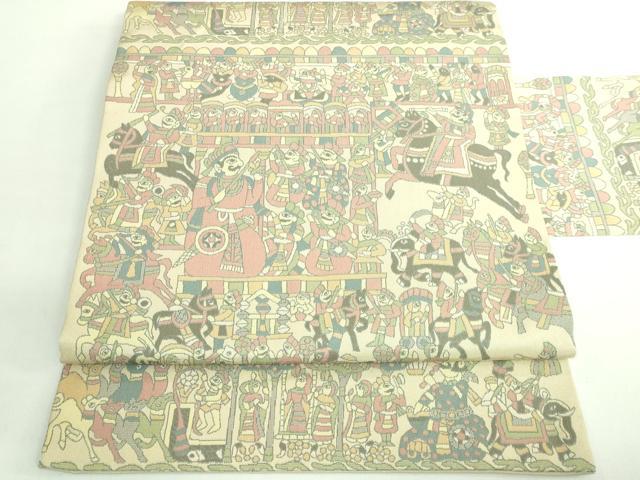 平和屋着物■極上　西陣　川島織物　九寸名古屋帯　くるみ割り人形　狩猟文　逸品　DZAB0962kh5