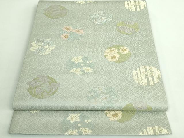 平和屋着物■極上　西陣織　陰山織物謹製　箔屋清兵衛　六通柄袋帯　唐織　花丸文　草木染　本金箔　逸品　DZAB0965kh5