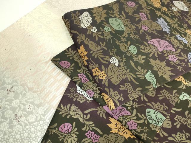 平和屋着物□極上 京の名門 じゅらく謹製 帝王紫 両面 全通柄