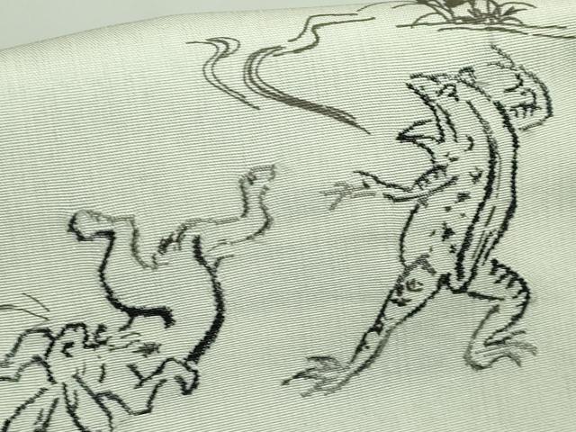 平和屋着物□極上 ワンタッチつけ帯 紬地 鳥獣戯画 逸品 DZAB1000kh5