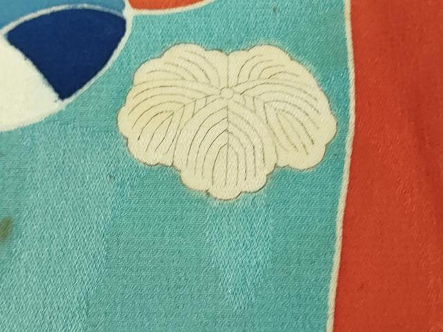 平和屋本店○極上 アンティーク 大正ロマン 振袖 駒刺繍 笹竹雲文 金彩