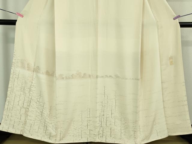 平和屋着物□極上 訪問着 作家物 総刺繍 寿光織 樹林文 鳥の子