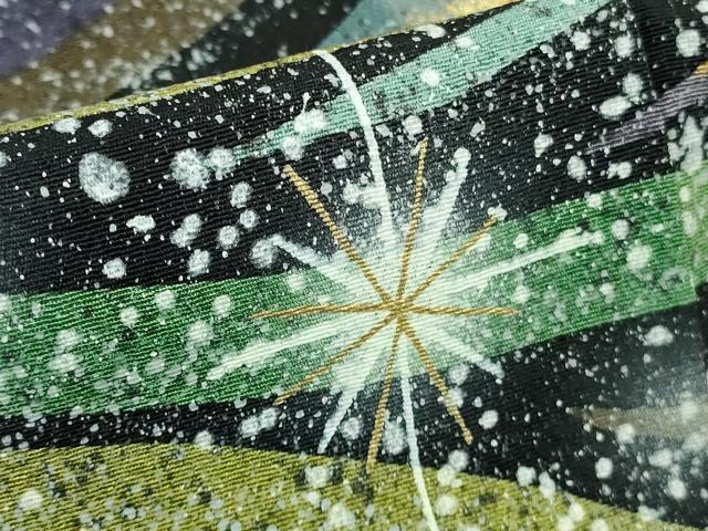 平和屋本店□極上 振袖 たたき染め 蛍暈し 黒地 金彩 逸品 DZAB1041kh5