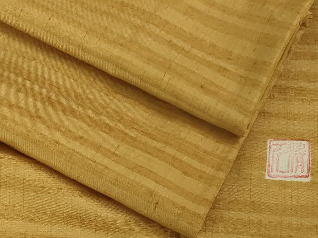 平和屋着物■極上　人間国宝 芹沢圭介一番弟子　下平清人　紬　横縞　逸品　DZAB1046kh5