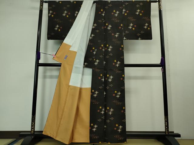平和屋本店■極上　国指定重要無形文化財　本場久米島紬　手織　道行コートセット　逸品　DZAB1050kh5 平和屋本店□極上 国指定重要無形文化財 本場久米島紬 手織 道行コート