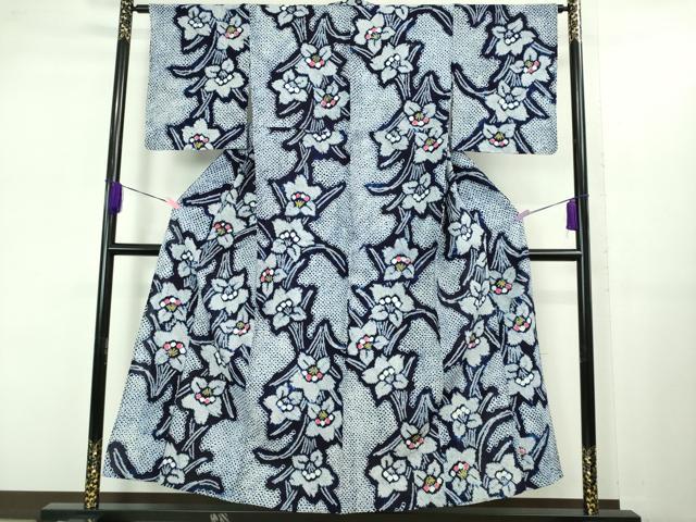 平和屋着物■極上　夏物　浴衣　有松鳴海絞り　草花文　綿　逸品　未使用　DZAB1069kh5