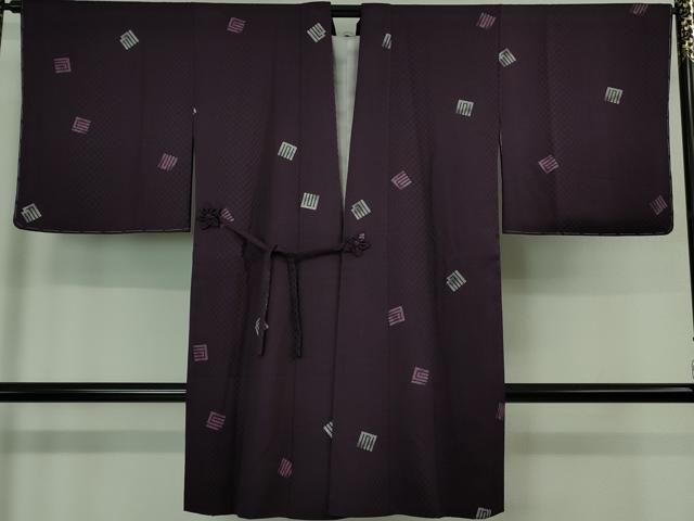 平和屋着物■極上　アトリエ縁 龍庵 代表作家　児島 健司　道中着　ロング丈　源氏香　反端付き　逸品　未使用　DZAB1096kh5