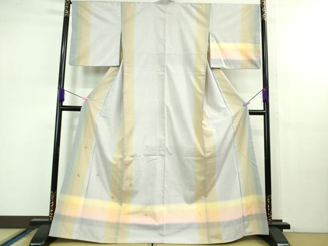 平和屋着物□極上 訪問着 紬地 舞桜 藤色地 きぬた