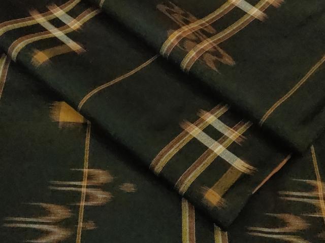 平和屋着物■極上　国指定重要無形文化財　本場久米島紬　手織　逸品　DZAB1104kh5