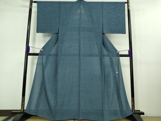 平和屋着物■極上　夏物　伝統工芸士　保科土山　江戸小紋　絽　霰文　紺瑠璃色地　逸品　未使用　DZAB1121kh5 平和屋着物□極上 夏物 伝統工芸士 保科土山 江戸小紋 絽 霰文 紺