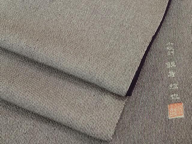 平和屋着物■極上　小紋師　飯島輝也　江戸小紋　万筋　竜胆色×白　逸品　DZAB1127kh5